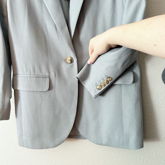 Madewell Larsen Drapeweave Single
Button Tailored Jacket Blazer Overcast Blue XS - Picture 6 of 12